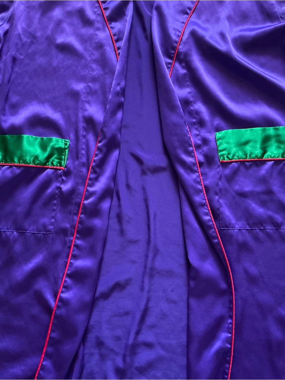 90s vintage Victoria’s Secret gold label satin robe purple and green size small - Picture 4 of 7